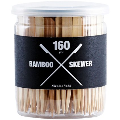 Bamboespiesje, set van 160 stuks, 9 cm, bamboe, Nicolas Vahé