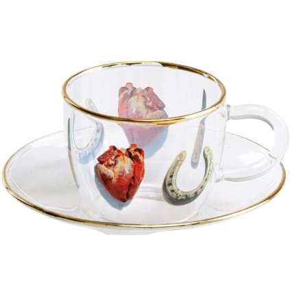 Koffiekopje met schotel TOILETPAPER I LOVE YOU 110 ml, Seletti
