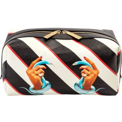 Toilettas TOILETPAPER HAND WITH SNAKES 25,5 x 12 cm, gestreept, Seletti