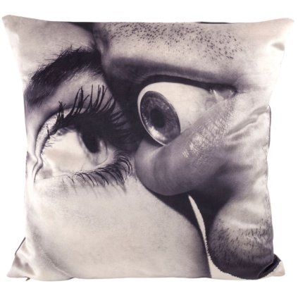 Kussentje TOILETPAPER EYE & MOUTH 50 x 50 cm, grijs, Seletti