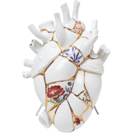 Vaas KINTSUGI LOVE IN BLOOM 25 cm, wit, Seletti