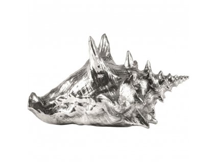 Decoratieve schelp WUNDERKAMMER SHELL 23 cm, zilver, aluminium, Seletti