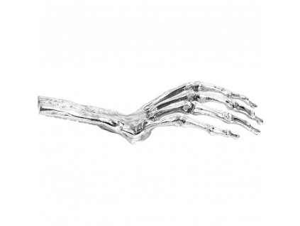 Decoratief skelet WUNDERKAMMER SKELETON HAND 24 cm, zilver, aluminium, Seletti