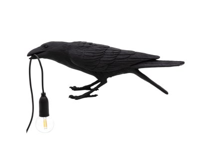 Tafellamp BIRD PLAYING 33 cm, zwart, Seletti