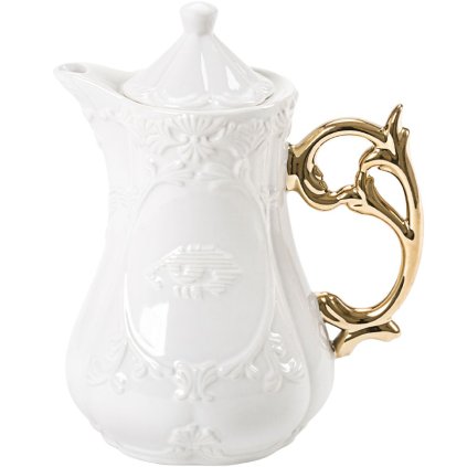 Theepot I-WARES 23 cm, wit met goud, Seletti