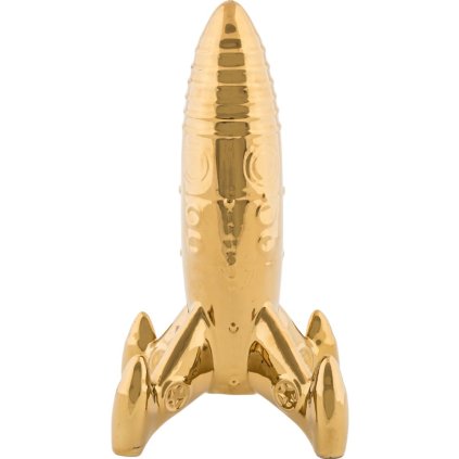 Decoratief ruimteschip MEMORABILIA MY SPACESHIP 27 cm, goudkleurig, porselein, Seletti