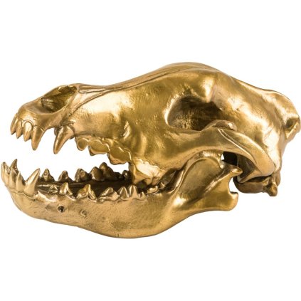 Decoratieve wolvenschedel WUNDERKAMMER WOLF SKULL 28 cm, zilver, aluminium, Seletti