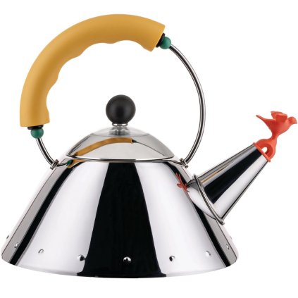 Fluitketel 9093 1 l, zilver / geel, Alessi
