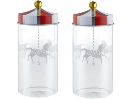 Opbergbus CIRCUS, set van 2 stuks, helder, Alessi