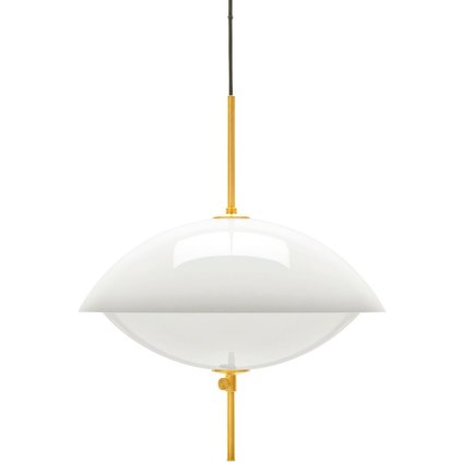 Hanglamp CLAM 44 cm, wit/messing, Fritz Hansen