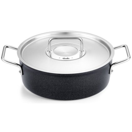 Lage braadpan ADAMANT 24 cm, zwart, aluminium, Fissler