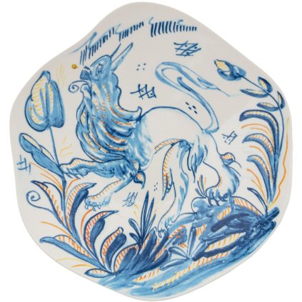 Diep bord DIESEL CLASSICS ON ACID LEONE 25 cm, blauw, porselein, Seletti