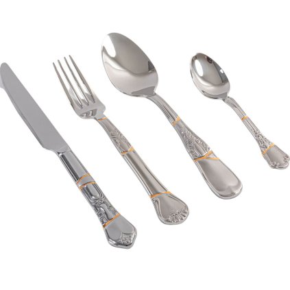 Bestekset KINTSUGI, 4-delig, zilver, roestvrij staal/goud, Seletti