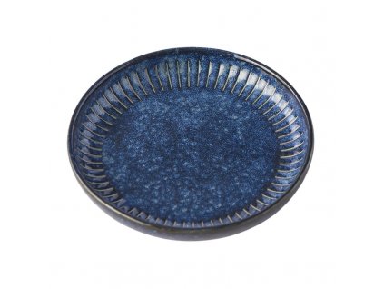 Sausschaaltje RIDGED INDIGO 20 ml, blauw, keramiek, MIJ