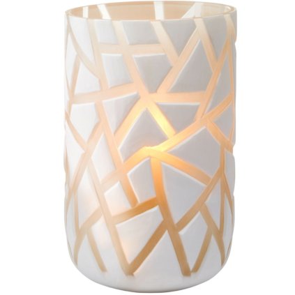 Windlicht VAL 30 cm, wit, glas, Philippi