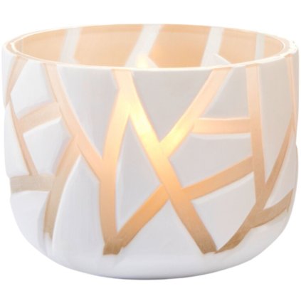 Windlicht VAL 15 cm, wit, glas, Philippi