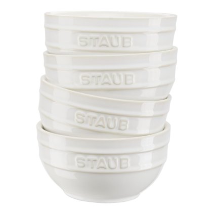 Eetkom 400 ml, set van 4, ivoor, keramiek, Staub