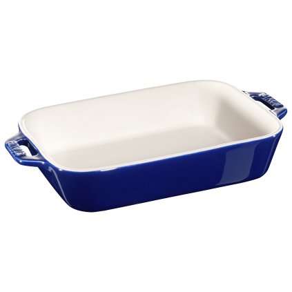 Ovenschaal 20 x 15 cm, blauw, keramiek, Staub