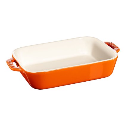 Ovenschaal 14 x 11 cm, oranje, keramiek, Staub