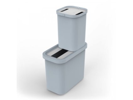 Prullenbak GORECYCLE 30112 46 l, voor gesorteerd afval, grijs, Joseph Joseph