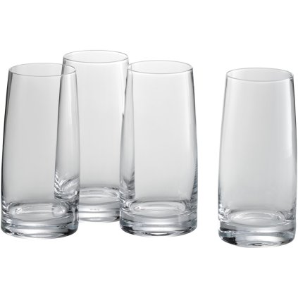 Longdrinkglazen KINEO 360 ml, set van 4 stuks, helder, glas, WMF