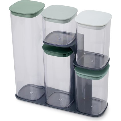 Voedselbewaardoos (set) PODIUM 5 81128, 5-delig + houder, kunststof, Joseph Joseph