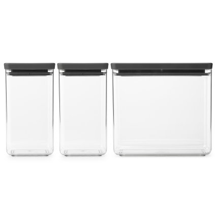 Voedselbewaarbakje (set) TASTY PLUS, 3-delig, donkergrijs, Brabantia