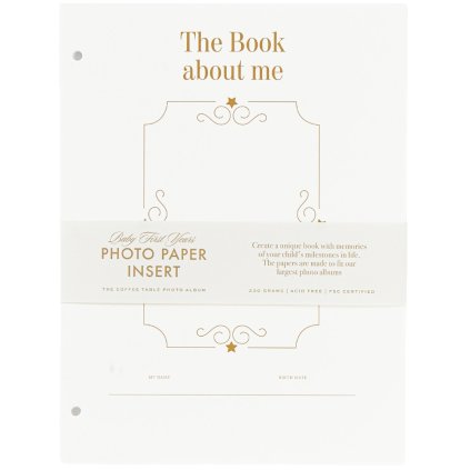 Navulpapier voor fotoalbum BABY 21 x 28 cm, 10 stuks, wit, Printworks