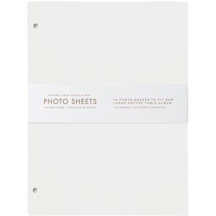 Navulpapier voor fotoalbum L 21 x 28 cm, 10 stuks, wit, Printworks
