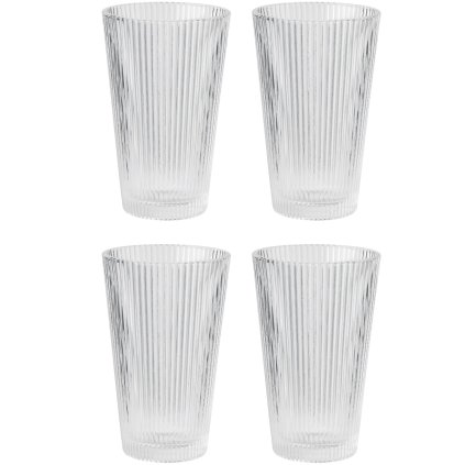 Longdrinkglazen PILASTRO 350 ml, set van 4 stuks, helder, Stelton