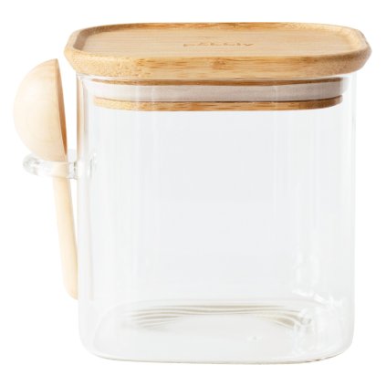 Koffiebus PKV-049 800 ml, glas / bamboe, Pebbly
