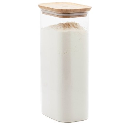 Voorraadbus PKV-069 1,8 l, glas / bamboe, Pebbly