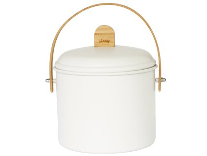 Compostbak NBA202 3,5 l, beige, staal / bamboe, Pebby