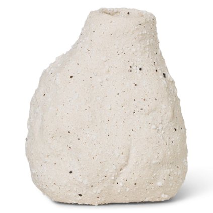 Vaas VULCA 7,5 cm, wit, aardewerk, stevig LIVING