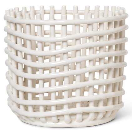 Fruitmand 23,5 x 21 cm, wit, keramiek, stevig LIVING