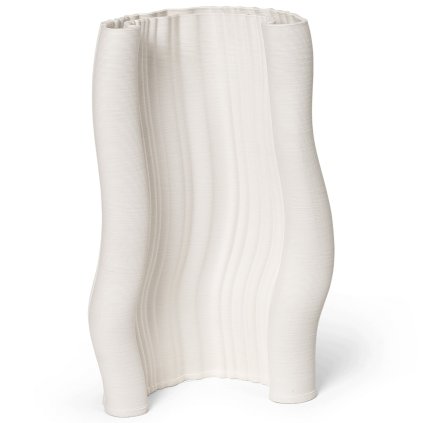 Vaas MOIRE 30 cm, wit, aardewerk, stevig LIVING