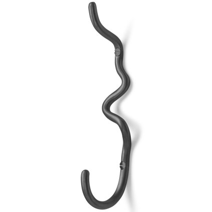 Handdoekhaakje KROMMING 20 cm, zwart, messing, stevig LIVING