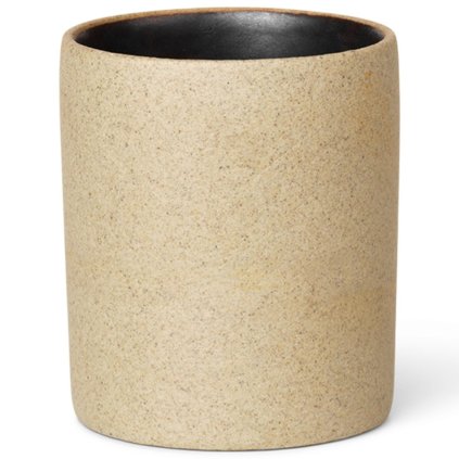 Tandenborstelbeker BON 6,5 cm, zand, porselein, stevig LIVING