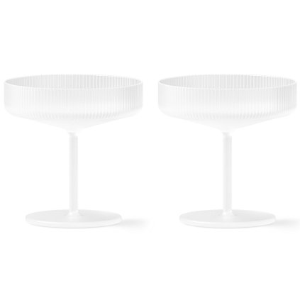Champagneglas RIPPLE 150 ml, set van 2 stuks, wit, stevig LIVING