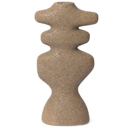 Dinerkaarskandelaar YARA 19,5 cm, zand, aardewerk, stevig LIVING