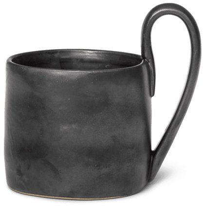Koffiekopje FLOW 360 ml, zwart, aardewerk, stevig LIVING