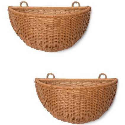 Opbergzak 45 x 41 cm, set van 2 stuks, bruin, ratan, stevig LIVING