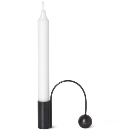 Dinerkaarskandelaar BALANCE 11 cm, zwart, messing, stevig LIVING