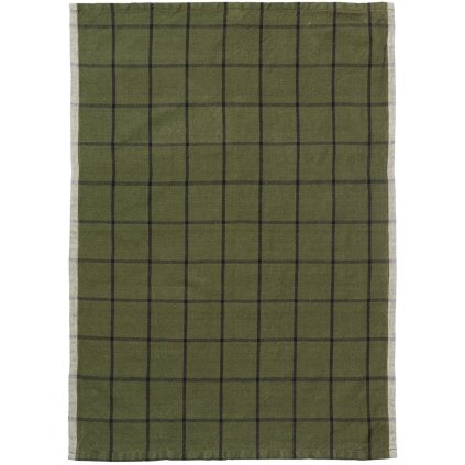 Theedoek HALE 50 x 70 cm, groen, katoen / linnen, stevig LIVING