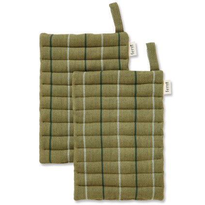 Pannenlap ITO 24 cm, set van 2 stuks, groen, katoen, stevig LIVING