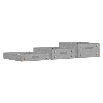 Bureau-organizer TRAY, set van 3 stuks, licht grijs, vilt, verbruik