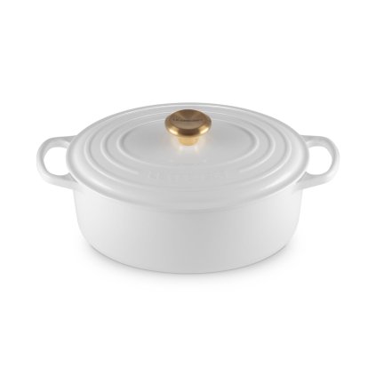 225153 kastrol signature 29 cm 4 7 l ovalny white litina le creuset