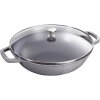 Wok 30 cm, met glazen deksel, grafietgrijs, Staub