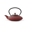Theepot XILIN 800 ml, rood, gietijzer, Bredemeijer