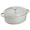 Lage braadpan COCOTTE 27 cm, wit, gietijzer, Staub